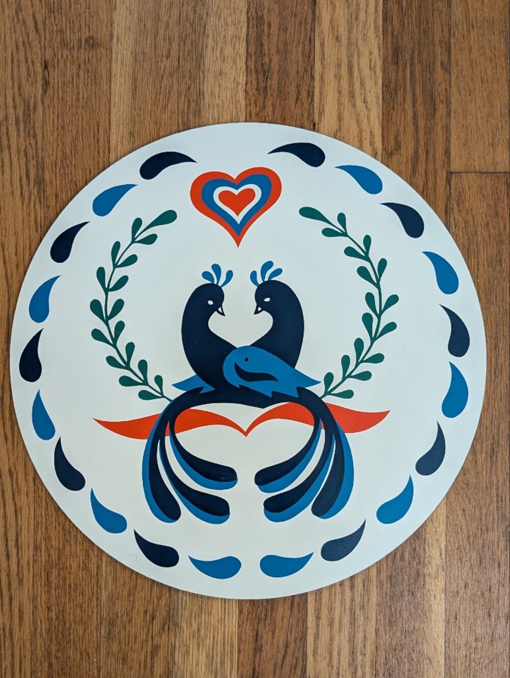 NOS! Vintage 1970s Pennsylvania Dutch Double Distelfink Hex Sign